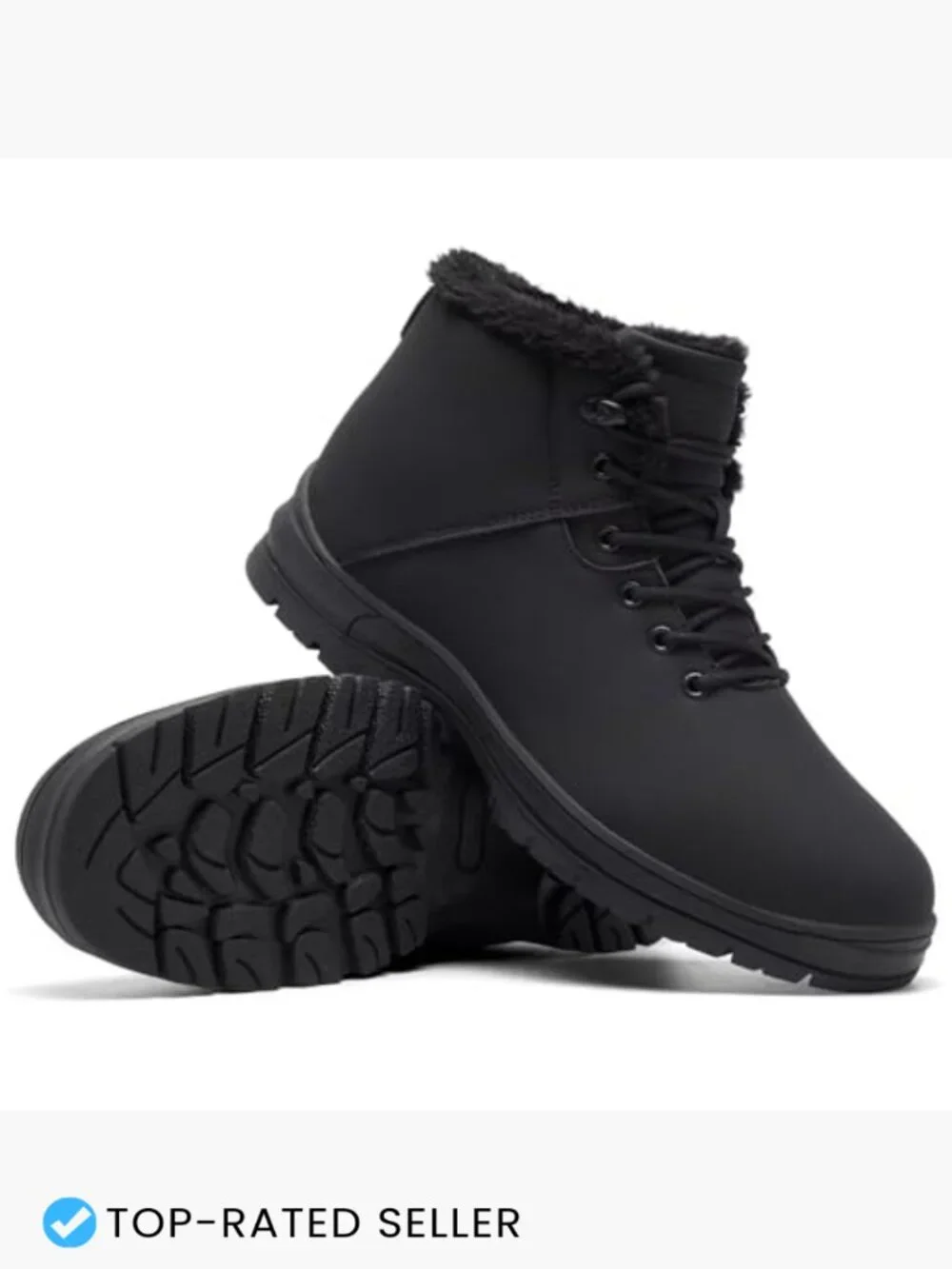 Mens Winter Snow Boots Water Resistant Warm Fur Lined Anti Slip Work Ankle